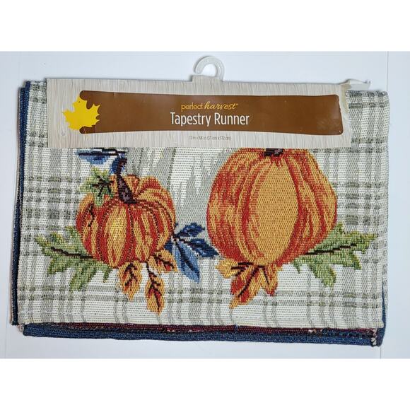 Harvest Table Runner Tapestry Fall Thanksgiving Holiday Table Decor 13x68 - Picture 1 of 4
